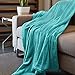 Kingole Flannel Fleece Microfiber Throw Blanket, Luxury Teal Twin Size Lightweight Cozy Couch Bed Super Soft and Warm Plush Solid Color 350GSM (66 x 90 inches)