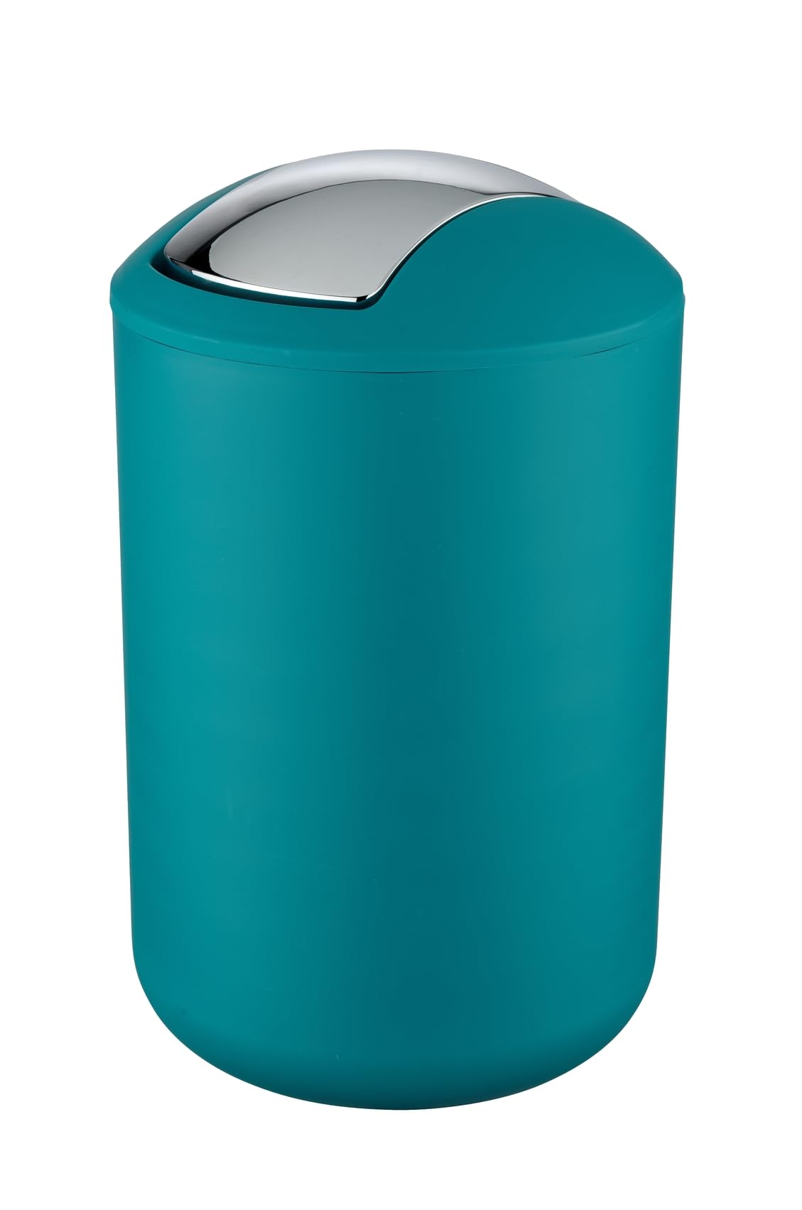 WENKO Brasil Swing Cover Bin, TPE, Petrol Blue, 19.5 x 19.5 x 31 cm