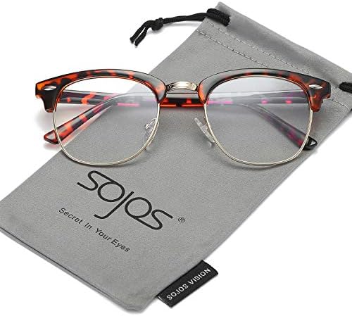 SOJOS Clubmaster Semi Rimless Polarized Sunglasses Half Horn Rimmed Glasses SJ5018 SJ1071