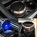 COOL·CAR Car Ashtray, Easy Clean Up Detachable Car Ashtray with Lid Blue Led Light and Removable Ceramic liner for Most Car Cup Holder(Gold)