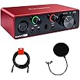 Focusrite Scarlett Solo 3rd Gen USB Audio Interface Bundle with 25-Feet XLR Male to XLR Female Microphone Cable, and Pop Filter for Broadcasting and Recording Microphones (3 Items)
