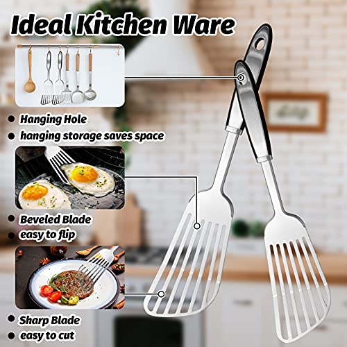 2 Pc Fish Spatula Stainless Steel, Spatulas for Nonstick Cookware, Thin