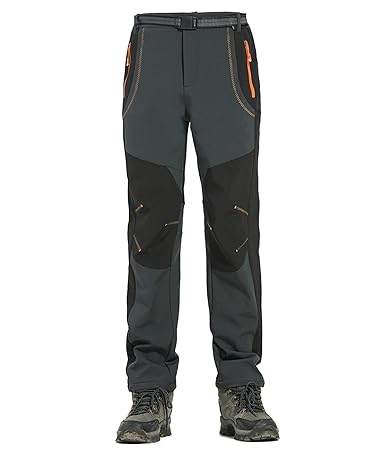 Alleza Herren Softshellhose Trekkinghose Funktionshose gefütterte Wasserdichte Winddichte Outdoorhose für Winter Herbst