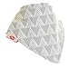 Zippy Fun Baby and Toddler Bandana Bib - Absorbent 100% Cotton Front Drool Bibs with Adjustable Snaps (4 Pack Gift Set) Unisex Grey and White