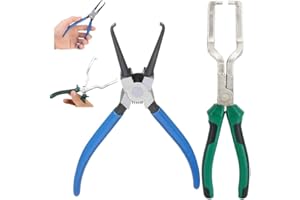 PUSKIU Electrical Disconnect Pliers, 2024 Upgrade Electrical Connector Disconnect Pliers Automotive Electrical Connector Disconnect Pliers Long Spark Plug Removal Pliers Universal Pipe Clip Repair Tool