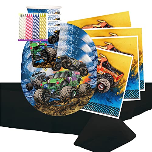 Grave Digger Monster Truck Party Supplies Pack Serves 16 9" Plates and