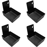 AmeriCan Goods 4/Pk Dental Lab Pan Medium Plastic Dental Medical Pro Lab Working Pan with Stainless Steel Clip (Black)