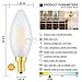 CRLight 3200K 6W Dimmable LED Candelabra Bulb Soft White 750LM, 80W Equivalent E12 LED Candle Bulbs, C35 Frosted Glass Torpedo Shape Bullet Top, Pack of 6