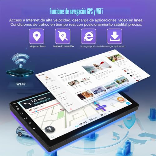 Inefala 8 Core Qualcomm Android 15 4+64G Radio Screen for Toyota Yaris/Vizi 2005-2011 with Wireless Carplay and Android Auto, 9'' Screen Car with Mirror Link Radio FM/RDS GPS WiFi Bluetooth SWC
