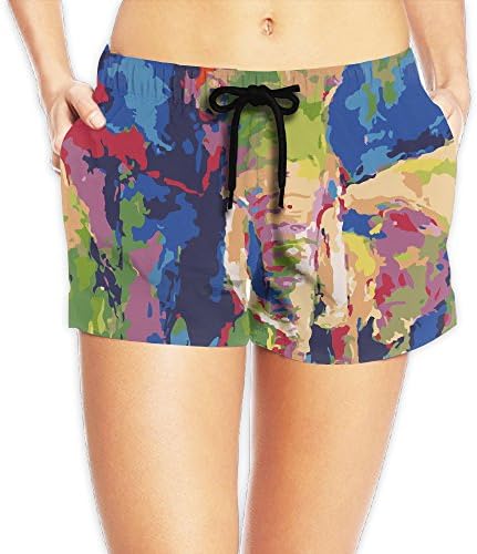 Free Spinner Colorful Elephants Painting Women's Premium Soft Feel Short Beach Swimming Pants