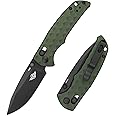 OKNIFE Rubato 3 Folding Knife for Men, EDC Pocket Knife Aluminum Handle, 154CM Steel Blade Rail Lock, Outdoor Camping Knives, OD Green