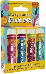 Crazy Rumors Fruit Mix Lip Balm 4 Pack Natural Vegan Dry Lips view 2