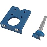 Hilitand 35mm Concealed Hinge Jig Kit, Woodworking Tool Drill Bits Hinge Drilling Hole Router Jig for Cabinet Cupboard Door Installation