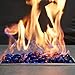 GASPRO 20-Pound 1 inch Fire Glass Diamonds for Fireplace Fire Pit, Medium Blue Reflective Luster