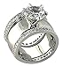 Wide Solitaire Round-Shape 4.28 Ct. Cubic Zirconia Cz Bridal Wedding 3 Pc. Ring Set with Eternity Bands (Center Stone is 2.75 Cts.)