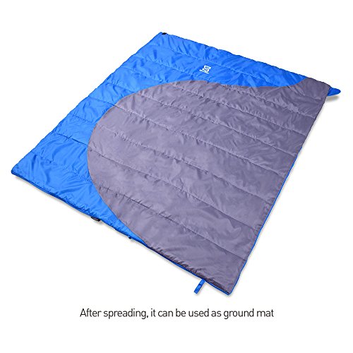 Hollegend Sleeping Bag - Envelope Lightweight Portable,Waterproof,Machine Washable,Perfect for Camping,Hiking,Backpacking,Traveling and Outdoor Activities (Sky Blue/Gray) - Thumbnail 4