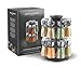 Cole & Mason Herb and Spice Rack with Spices - Revolving Countertop Carousel Set Includes 16 Filled Glass Jar Bottles