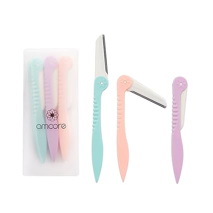 amoore Augenbrauen Shaper Augenbrauenformer Augenbrauen Messer 3-Pack-Rasierer Shaper Cheek Gesichts-Haar-Entferner Rasierer 