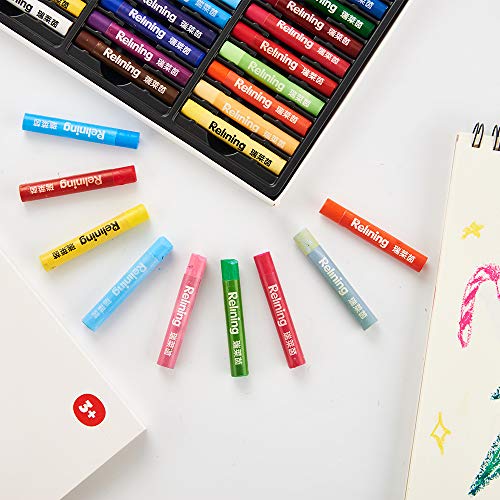 Non Toxic Soft Oil Pastels Set of 48 Assorted Colors Bundle with Rubber Pastel Erasers for Artist and Professionals