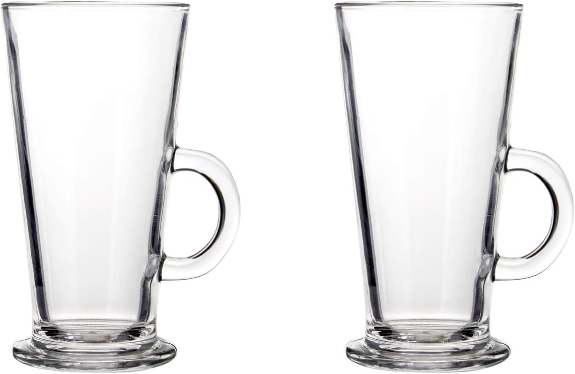 theallroundstore 2 Single Latte Glass, W10 x D8 x H15cm, Clear