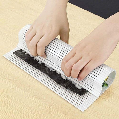 Baking Mats Silicone Easy Japanese Sushi Roller Pad Plastic Mats Makers Magic Cooking Tool Baking Mat Extra Large 24.5cm X 22cm X 0.2cm