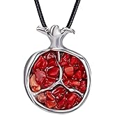 Fruit Red Pomegranate Pendant Necklace Long Chain Jewelry 925 sterling Silver Persephone Necklaces With Fruit Pendant Jewelry for Women, Sisters Fruit Necklaces pomegranate jewelry Necklace