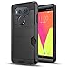 Anoke Card Slot Holder [Not Wallet] Fit For LG V20 Case Cover With Dual Layer Silicone Rubber Hybrid Armor Shockproof Protective Holster Heavy Duty case for LG V20 - KLS Black