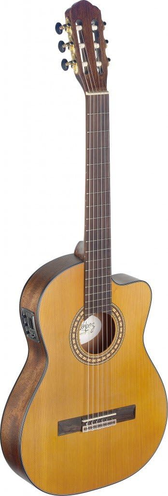 Angel Lopez SIL-TCE M Silvera Series Thin Body Acoustic-Electric Classical Guitar with Matte Finish