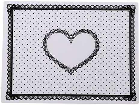 SEVENHOPE Nail Art Table Mat Silicone Manicure Cushion Point Lace Table Pad Nail Salon Silicone Foldable Mat (White mat black love)