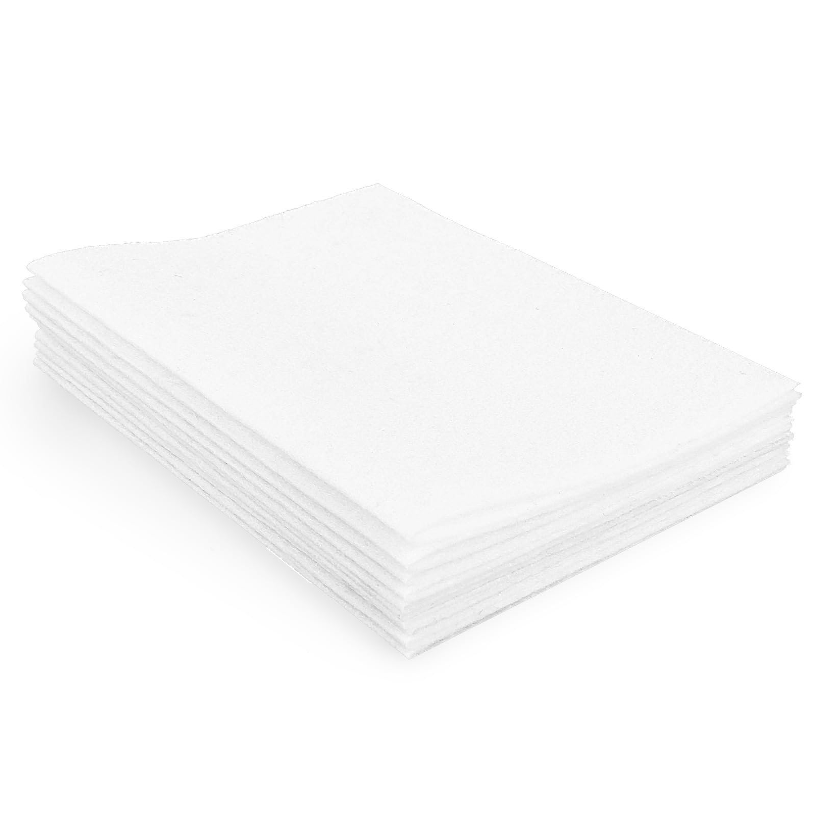 Jeffdad 10Pcs Felt Fabric Sheets, 11.8"x7.87" Soft Craft Felt Sheets for Crafts DIY Patchwork Sewing School Projects Decoration 1mm Thick (White)
