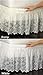 Collections Etc Lace Trimmed Elastic Bed Wrap, Easy Fit Dust Ruffle Bedskirt, Ivory, Queen/King