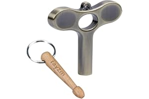 Rayzm Deluxe Drum Tuning Key and Drumstick Keychain, Novelty Gift for Drummers (Pack of 2)