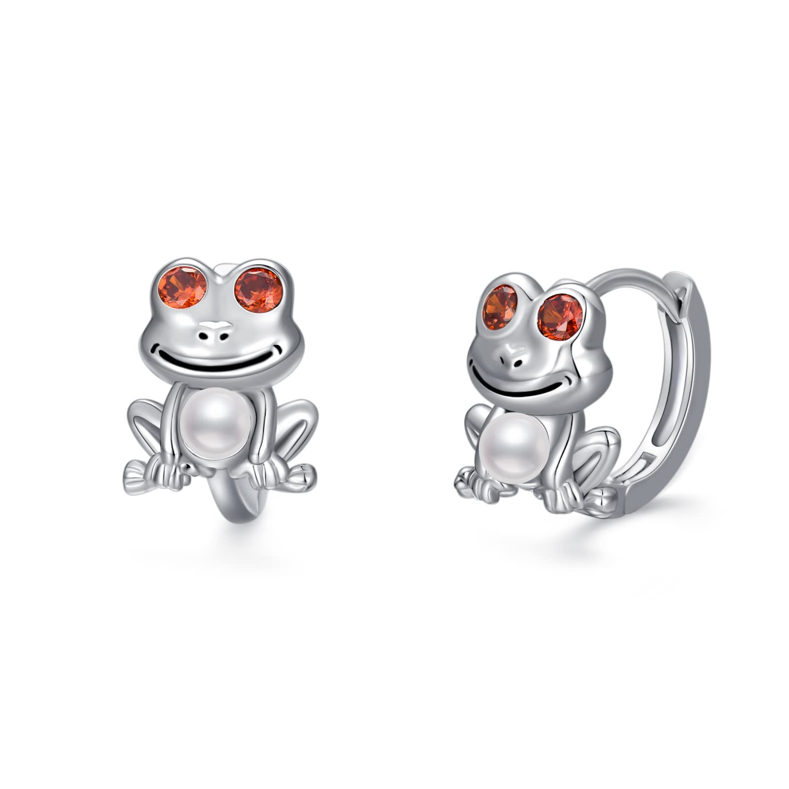 MUUYON Frog Earrings 925 Sterling Silver Cute Hoop Frog Earrings Hypoallergenic Frog Jewellery Gift for Women Girls