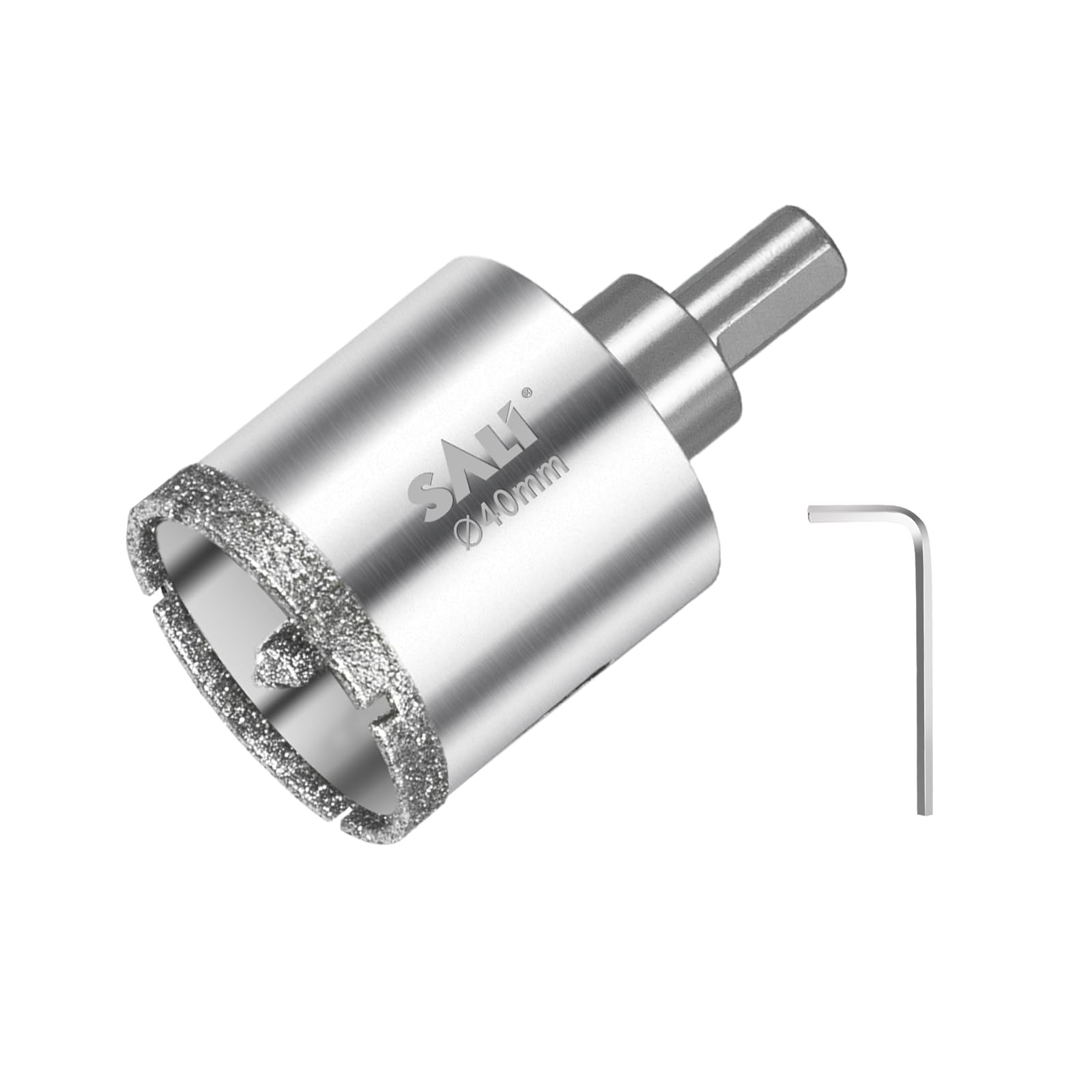 SALI Diamond Drill Bit 40 mm Diamond Hole Saw Drill with Center Guide Bit Glass Hole Saw Core Drill Bit for Glass/Tile/Ceramic/Marble/Limestone/Fiberglass/Porcelain Cutting
