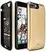 iPhone 7 Plus Battery Charging Case, Bastex Slim Fit Gold Hard Plastic Rechargeable High Capacity Battery Charger, 5200mAh, Durable Rugged Protective Case Cover for Apple iPhone 7 Plus