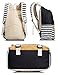 Leaper Navy Style School Laptop Backpack Girls Striped Canvas Bookbag Black