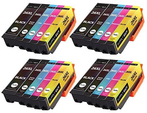 Supply Guy 20 ink cartridges compatible with Epson 26XL for Expression Premium XP510 XP520 XP600 XP605 XP610 XP615 XP620 XP625 XP700 XP710 XP720 XP800 XP810 XP820
