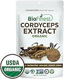Biofinest Cordyceps Sinensis Mushroom Extract Powder - 100% Freeze-Dried Superfood - USDA Organic Vegan Raw Non-GMO - Boost Stamina Immunity - for Smoothie Beverage Blend (4 oz Resealable Bag)