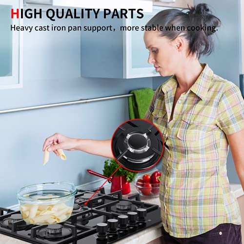 28''Gas Stove Top Gas Cooktop 5 Burners, Tempered Glass Gas Cooktop