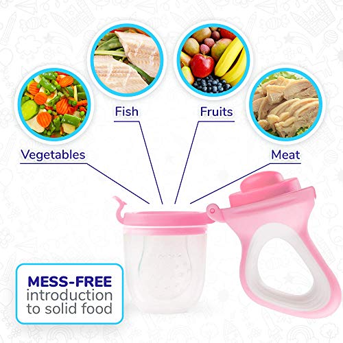 image for Baby Food Feeder Pacifier - (2 Pack) - Fruit Feeder - Best Infant Teet