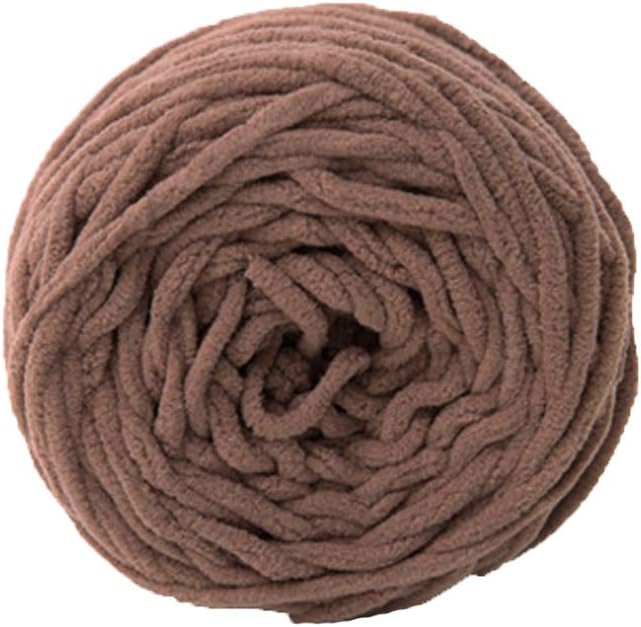Coffee Baby Blanket Yarn,800g/1.76lb Chenille Yarn,Chunky Knit Yarn,Arm Knit Yarn,Giant Bulky Knit Yarn,Jumbo Chenille Yarn,Machine Washable,No Shedding