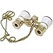 OPO Opera Theater Horse Racing Glasses Binocular Telescope Chain Necklace (White with Gold Trim) 3X25
