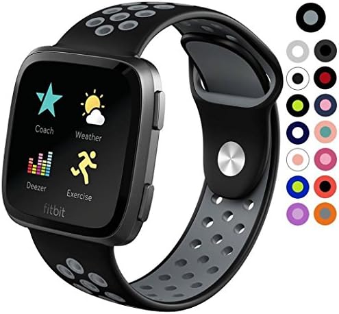 Y56 Sports Straps for Fitbit Versa, Dual Colours Breathable Soft Silicone Sport Band Dynamic Replacement Straps Wristband Accessories for Fitbit Versa Women Men