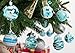 AMS 60mm/2.36''Christmas Ball Ornaments Shatterproof Exquisite Painting Balls Pendant with Reusable Hand-Help Gift Boxes Set of 24 for Xmas Tree or Party Decorations (Light Blue)