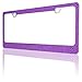 BLVD-LPF OBEY YOUR LUXURY Popular Bling 7 Row Purple Color Crystal Metal Chrome License Plate Frame with Crystal Screw Caps - 1 Frame