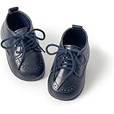 ohsofy Infant Baby Boy Oxford Shoes PU Leather Loafers Rubber and Soft Sole Wedding Dress Shoes Toddler Girl Baby Walking Shoes