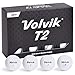 Volvik T2 Ionomer Polymer Low Side Spin Matte Finished Long Distance Balls 2-Pieces, 1 Dozen