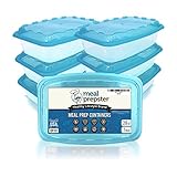Meal Prepster 1-Compartment Food Prep Containers - FDA Approved âˆš - Reusable, Microwavable, BPA-Free Food Storage Container Sets (28 OZ) (7-pack, Clear / Blue Lid)