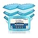 Meal Prep Containers (1 Compartment) Certified BPA Free - Reusable, Stackable Microwavable Plastic Food Storage Portion Box Freezer Dishwasher Safe w/ Airtight Blue Lids (28 Oz) (7 Pack) + Planners