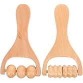 Angoily Wooden Foot Massager Roller Handheld Acupoint Massage Tool for Neck Shoulder Back Full Body Relief Compact 5.90X3.14X1.18In